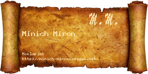 Minich Miron névjegykártya